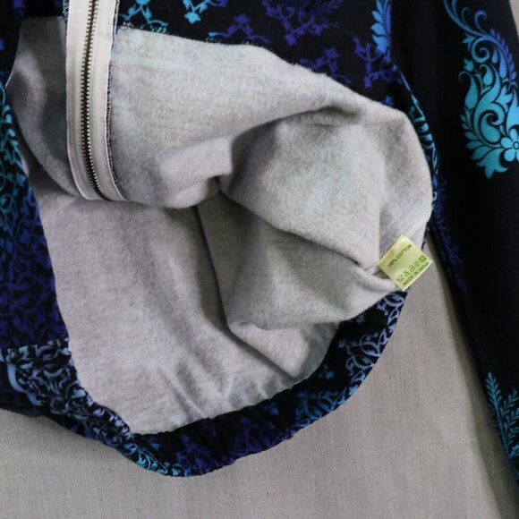 Pashma Arte Hoodie Women’s M Black Blue Cotton Fleece Hand Dyed Print NWT - Picture 8 of 16